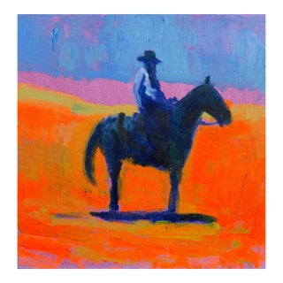 Original Painting Cowboy in the Plains by Joseph Christy For Sale