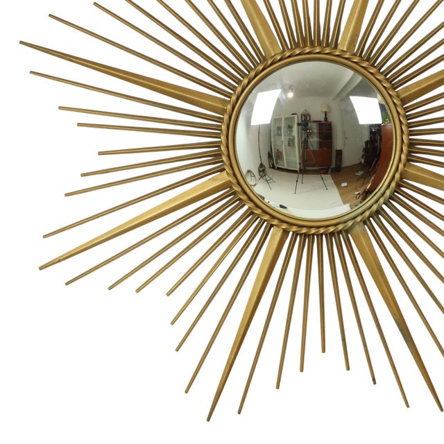Mid-Century Modern Large Vintage Sun Mirror from Vallauris, France, 1960s For Sale - Image 3 of 18