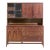 Broyhill Brasilia Mid Century Walnut and Brass Offset Credenza and Hutch For Sale