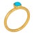 Square Turquoise Stacking Band Sz 6.5 Ring 18k Yellow Gold Fine Jewelry For Sale