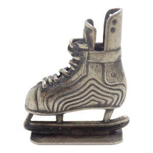 Vintage Italian Handmade Genuine Silver Rare Ice Skates Dollhouse Miniature, Made in Novara (Italy)