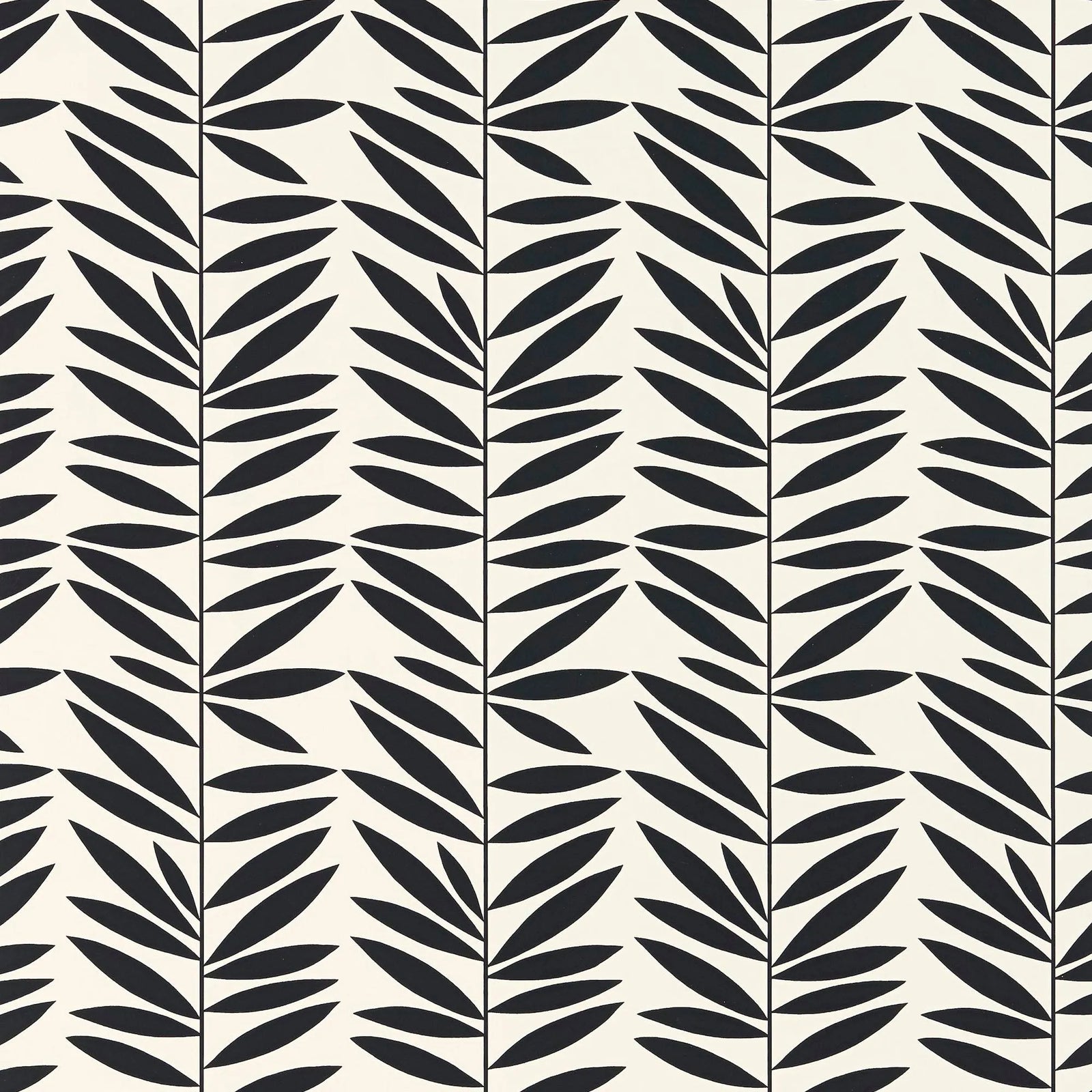 Schumacher Leaf Stripe Wallpaper in Ebony Chairish