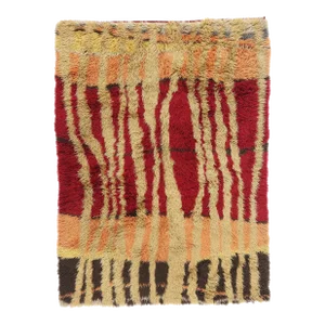 Vintage Swedish Scandinavian Rya Rug - 05'10 X 08'00