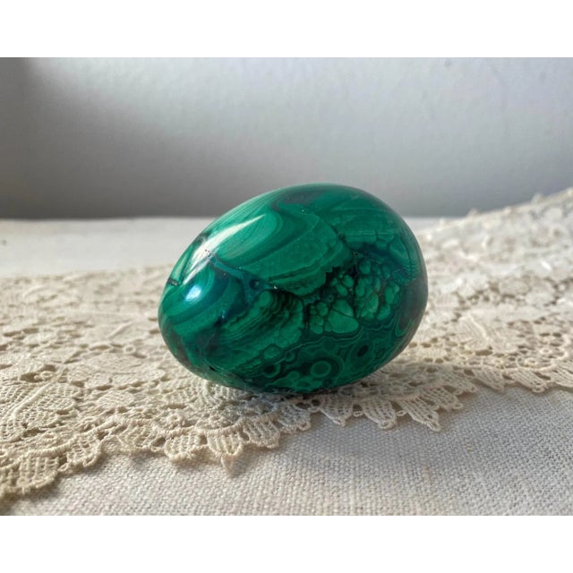 Gemstone Vintage Malachite Easter Egg For Sale - Image 7 of 7