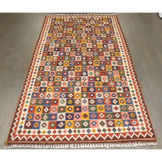 Vintage Zabihi Collection Persian Qaushgai Kilim - 5' x 9'5" For Sale In New York - Image 6 of 9