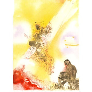 1968 Salvador Dalí Biblia Sacra Lithograph "Sanctus Raphael Et Tobias" (Saint Raphael and Tobias) For Sale