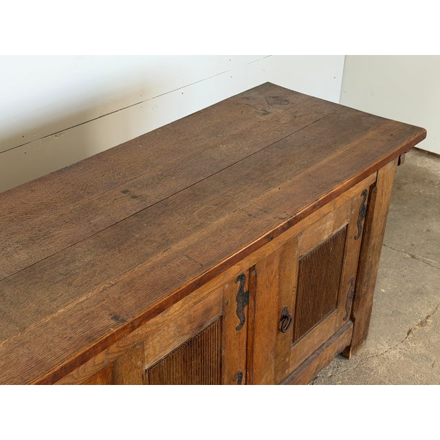 French Provincial Brutalist Oak Sideboard, 1930s For Sale - Image 9 of 16
