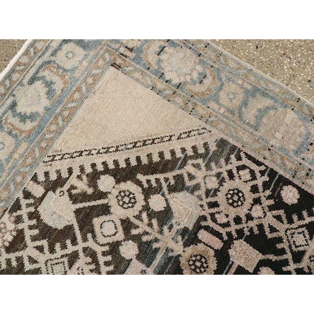 Mid 20th Century Galerie Shabab Collection Mid-20th Century Persian Malayer Throw Rug For Sale - Image 5 of 6