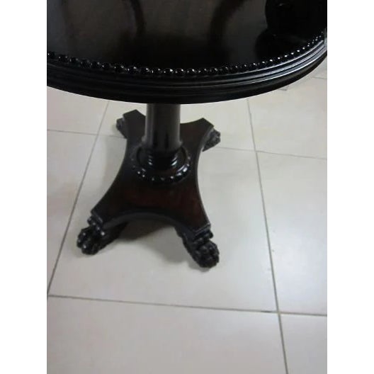 Vintage Dark Tone Wood Two Tier Accent End Side Table Claw Legs For Sale - Image 4 of 9