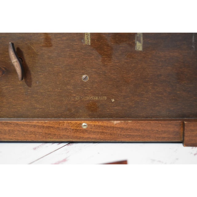 Mid 20th Century Swiss Reuge Music Box 3 Songs Inlaid Box With Key For Sale - Image 15 of 17