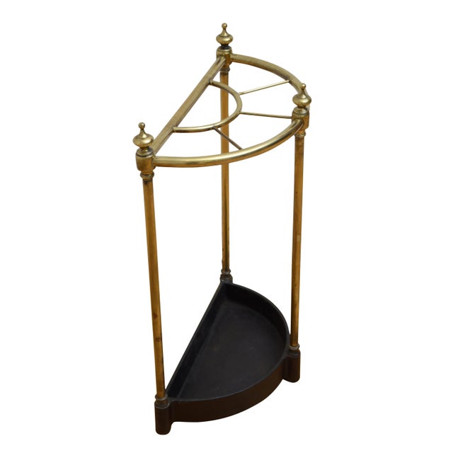 English Victorian Demi Lune Umbrella Stand, 1880s For Sale - Image 6 of 11
