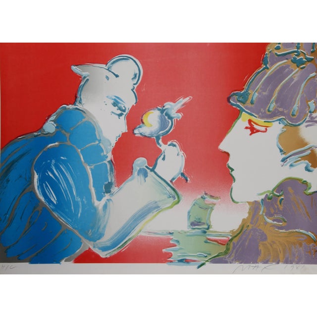 Giving of the Flower Peter Max German/American (1937) Date: 1981 Lithograph, signed in pencil Edition of 165, HC Image...