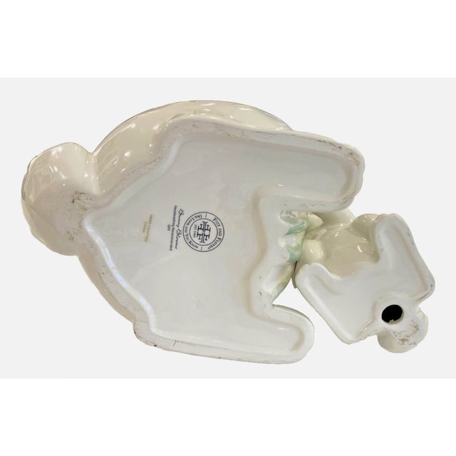 White Easter Cookie Jar - Fitz & Floyd "Bunny Blooms" Retired Ceramic Cookie Jar, 2003 For Sale - Image 8 of 11