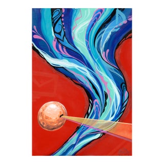 Tyler Filkins Mixed Media Abstract Expressionist Mars Golden Celestial Spirit Visionary Art 2017 For Sale