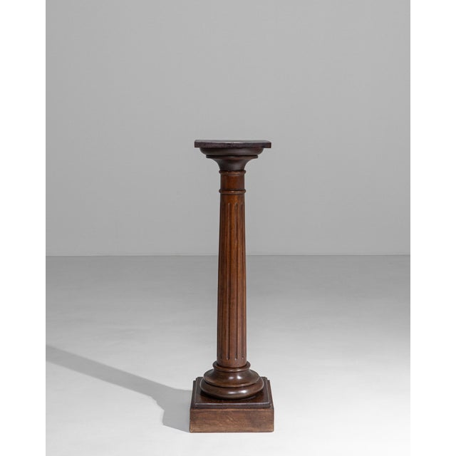 19th Century French Oak Pedestal In Original Patina For Sale - Image 16 of 18