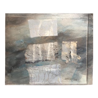 Patricia Zippin "Silver Paradigm" 1980s Mixed Media Abstract Painting For Sale