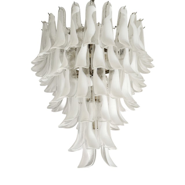 Eclectic White Murano Chandelier For Sale