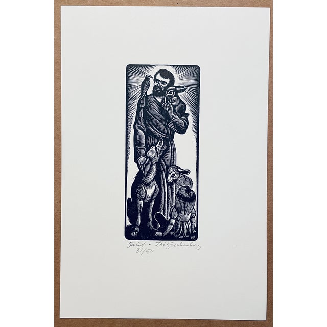 Fritz Eichenberg (1901-1990) "St. Francis of Assisi" wood engraving on paper, pencil signed and numbered 31 of 50. This is...