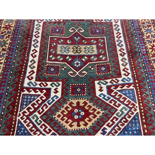 Red Fine Antique Sevan Kazak Rug 5’5” X 7’9” For Sale - Image 8 of 9