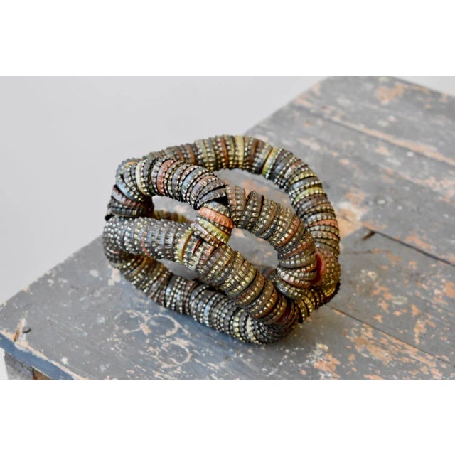 Vintage Folk Art Bottle Cap Sculptural Basket, Circa 1930s/40s For Sale - Image 11 of 12