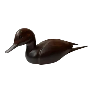 1980s Thomas Suby Carved Duck Sculpture