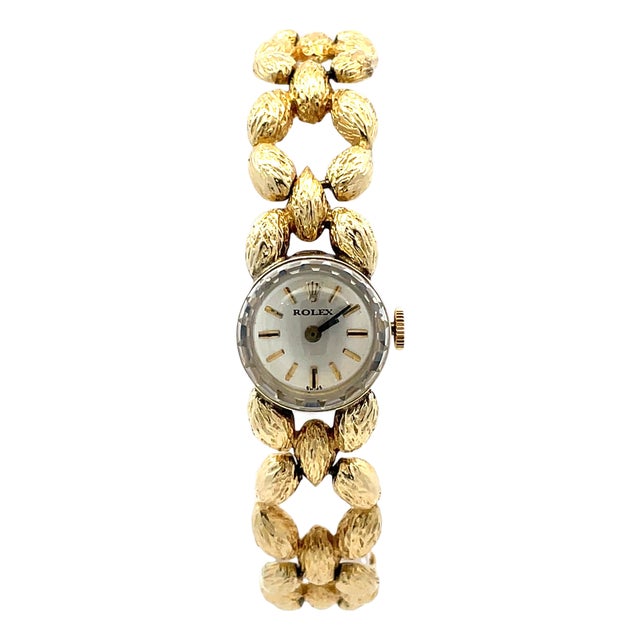 Rolex Ladies Vintage Wrist Watch 14k Yellow Gold Bracelet-1950s For Sale