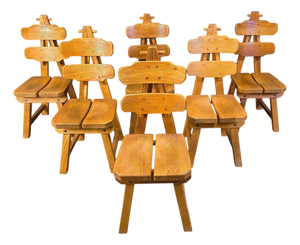 Vintage Brutalist Dining Chairs, 1960s, Set of 6