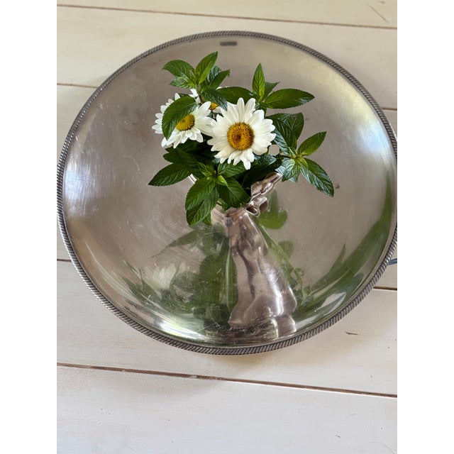 Metal 1940s 17" Large Silver Round Platter International Silver "Castleton #667” For Sale - Image 7 of 12
