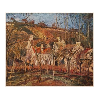 1940s After Camille Pissarro "The Red Roofs in Pontoise", First Edition Parisian Full-Color Print For Sale