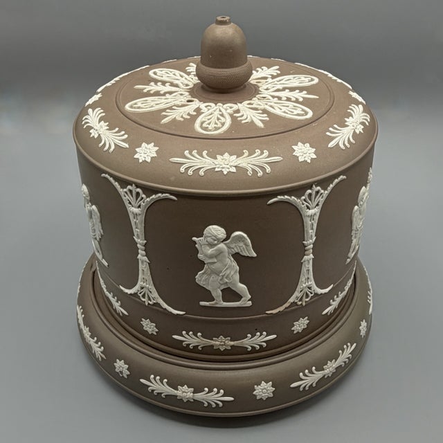 Large Antique Stilton Cheese Dome and Stand from Adams Brown Jasperware, England, 1880s, Set of 2 For Sale - Image 13 of 18