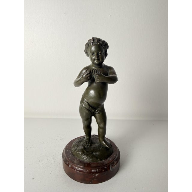 Clodion, Small Sculpture Depicting Cupid, 1700, Bronze on Marble Base For Sale - Image 16 of 16