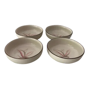 Vintage MCM Winfield California Hand Crafted China "Dragon Flower" Dessert, Fruit Bowls S/4
