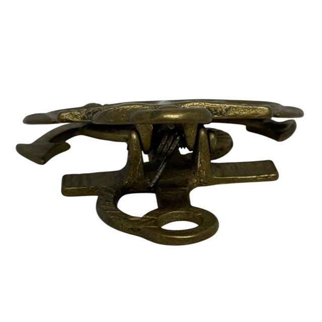 Solid Vintage Brass Ship Anchor Door Knocker — Nautical 4” Tall For Sale - Image 10 of 12