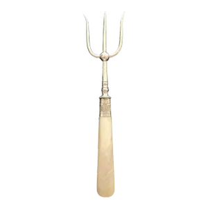 Late 19th Century British Silver and Mother of Pearl Bread Fork or Serving Fork
