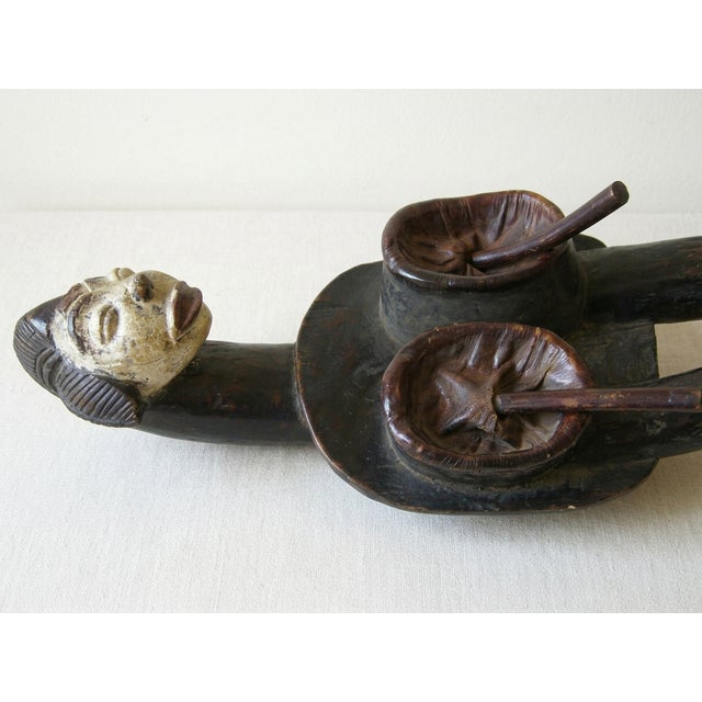 African Gabon Handmade Anthropomorphic Double Bellows, 1920s For Sale - Image 3 of 9