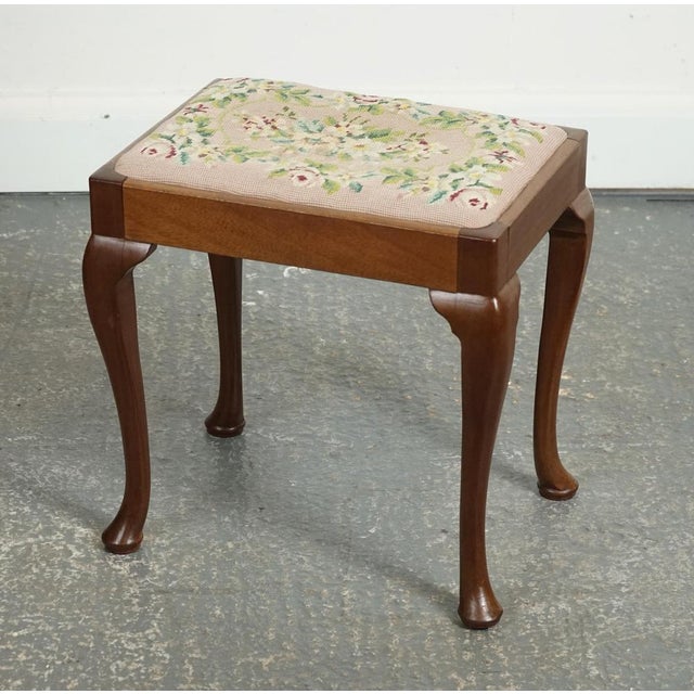 Lovely Piano Stool with Flower Stitch-work. Measurements Height - 44 cm Width - 46 cm Depth - 34 cm Please note all...