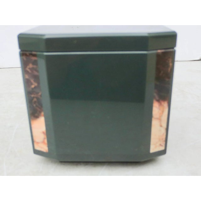 Modern Italian Stone Box Marble and Green Stone Lapidary For Sale - Image 3 of 10