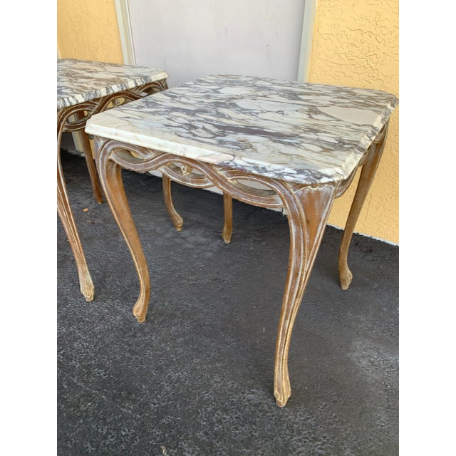 Early 20th Century Marble-Top Infinity Side/End Tables Set of 2 For Sale - Image 10 of 11
