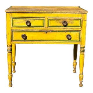 English Painted Pine Table With 3 Drawers. Hall Table or Desk For Sale