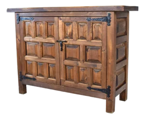 Spanish Baroque Style Tuscan Two Drawer Credenza or Buffet
