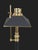 Metal Vintage Chapman Brass Bouillotte Table Lamp With Black Tole Shade For Sale - Image 7 of 13