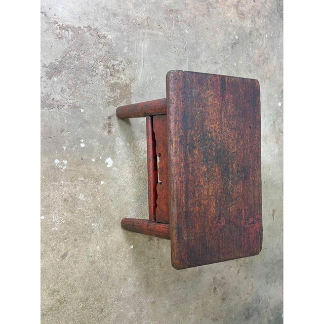 Early 20th Century Early 20th Century Antique Chinoiserie Style Wooden Footstool For Sale - Image 5 of 7