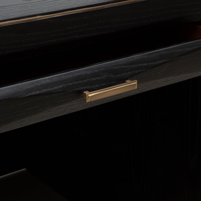 Desk in Black Oak With Brass Details by R&y Augousti For Sale - Image 11 of 15