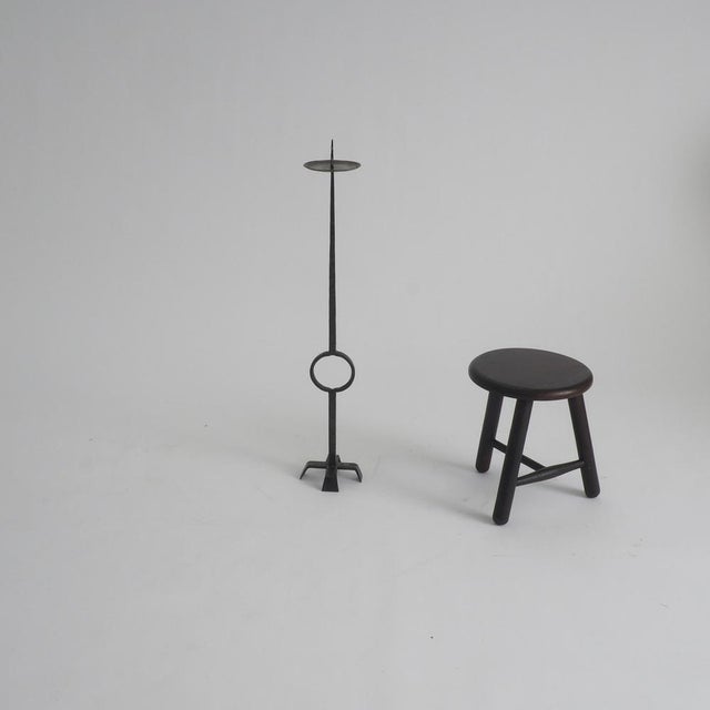 Standing Candleholder in Wrought Iron, 1970s For Sale - Image 6 of 13