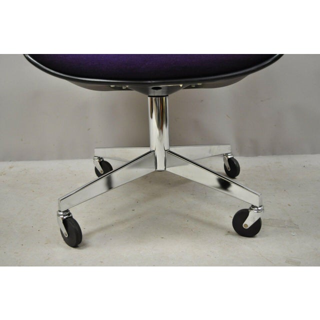 Vintage Steelcase Mid Century Modern Purple Rolling Office Desk