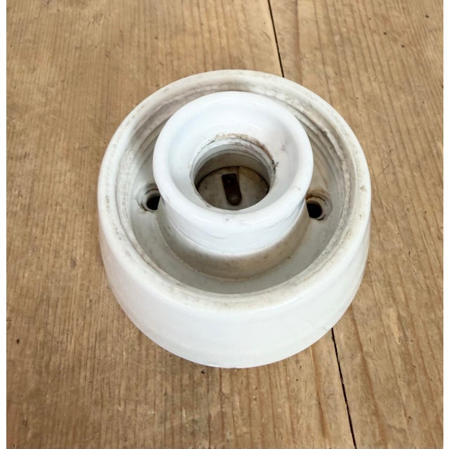 Vintage White Porcelain Ceiling Light, 1970s For Sale - Image 6 of 11