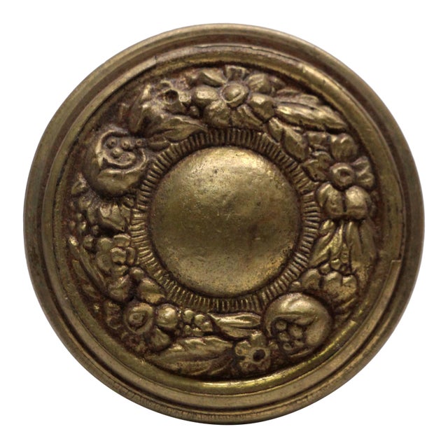 Antique Asymmetrical Brass Door Knob For Sale