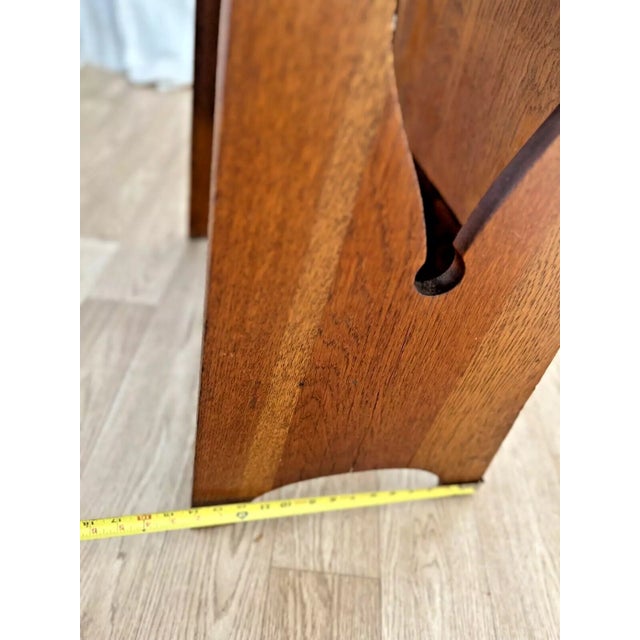 Brown Arts and Crafts Secretary Desk Oak, Space Saver, Top Drawer, Bottom Bookshelf For Sale - Image 8 of 12