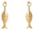 Golden Fortune Fish Dangle Earrings, A Pair For Sale
