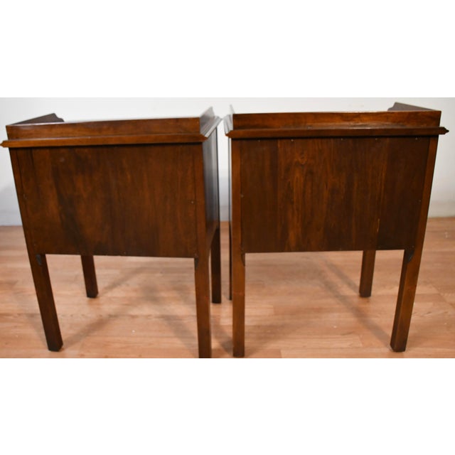 1950s Vintage Solid Walnut Pair of Nightstands / Bed Side Tables For Sale - Image 12 of 13